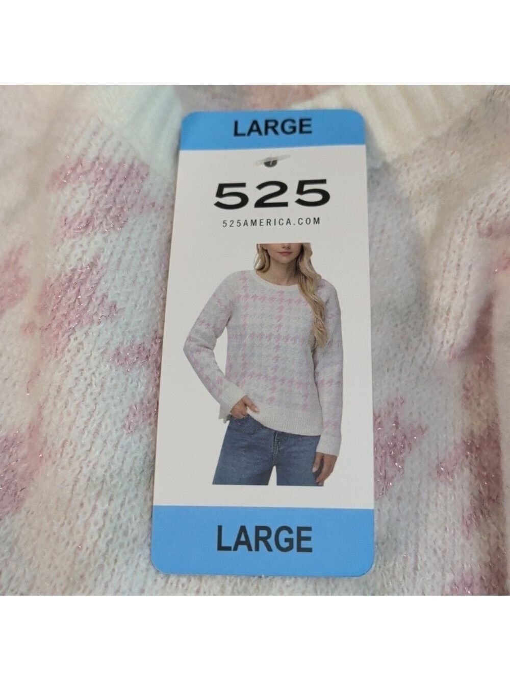 Women's Pink Sparkle Sweater Size L